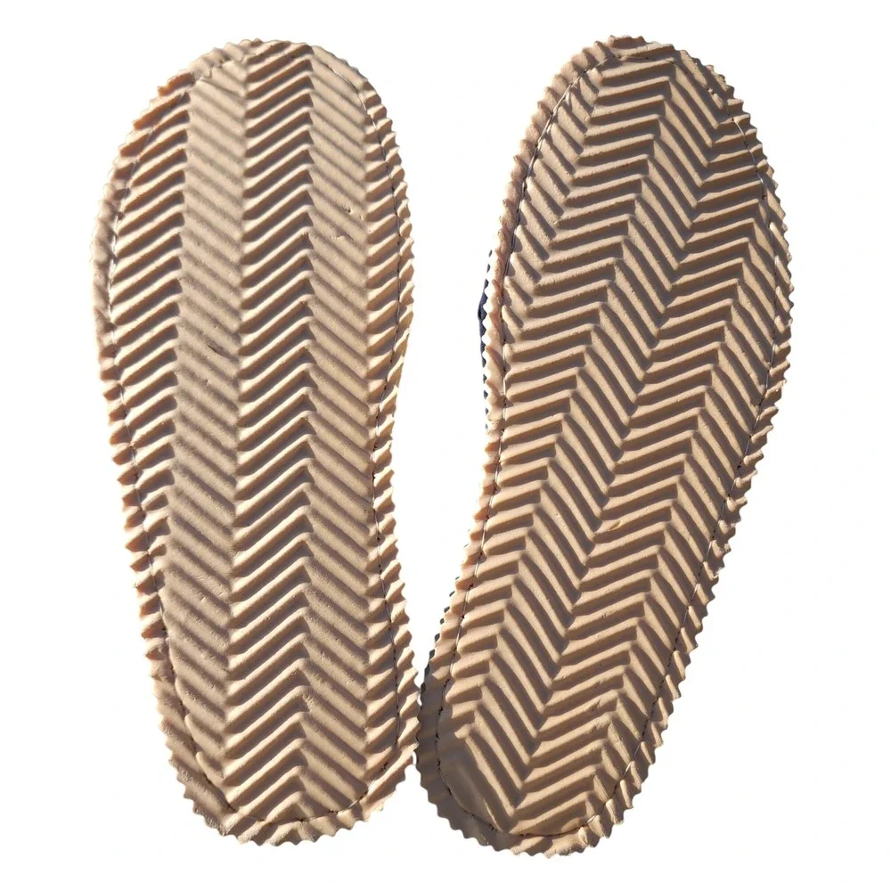 Calif Navy Blue Plaid Acupressure Massage Slide Sandals Made in Korea Size XL